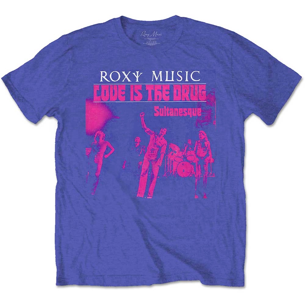 Roxy Music - Love Is The Drug Heren Tshirt - Blauw